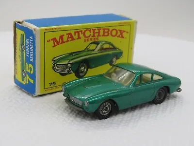 Vintage 1965 Lesney Matchbox #75 Ferrari Berlinetta W/Original Box England • $44.99