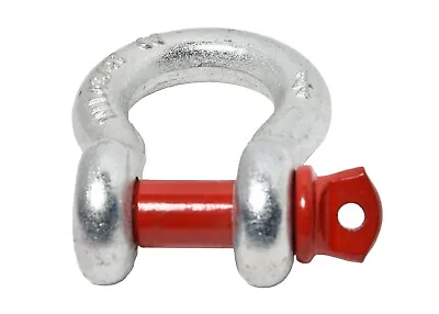 Premium Nickel D-Ring 3/4  Bow Shackle W RED 7/8  Screw Pin 10500 LB Capacity • $15.99
