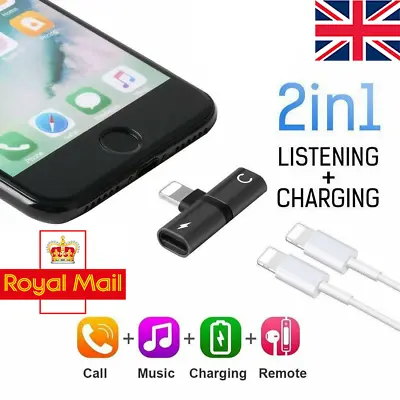 £2.99 • Buy 2in1 Adapter Splitter Dual Headphone Audio & Charger For IPhone 13 12 XR 7 8+ SE