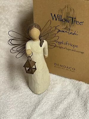 WILLOW TREE ANGEL Of HOPE W/ LANTERN 5.5  Figurine 2000 Demdaco W/ Box • $5