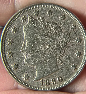 $23 • Buy 1890 Liberty V Nickel (FULL LIBERTY) Lot#142mc3479x2