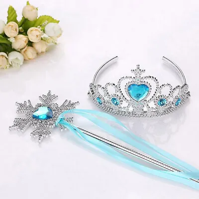 £2.82 • Buy Fairy Tale Kids Princess Cosplay Girls Wand Tiara Crown Dress Up 2 Piece Set UK