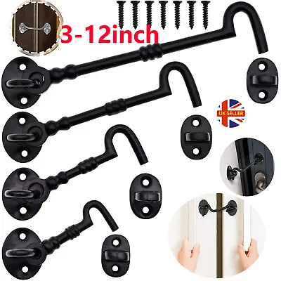 Stainless Steel Cabin Hook And Eye Latch Silent Lock Shed Gate Door Catch Holder • £2.29