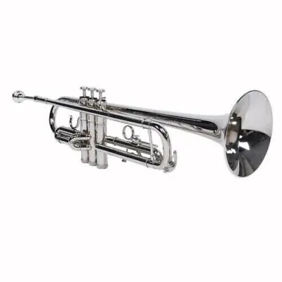 Nickle Brass Trumpet Military Antique Musical Instrument Vintage Bugle 3 Valve • $135.38