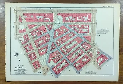 £187.62 • Buy Vintage 1934 GREENWICH VILLAGE MANHATTAN NEW YORK CITY ~ G.W. BROMLEY Land Map