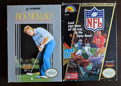 Jack Nicklaus Golf / NFL 2 Game NES Lot - Complete Acceptable - Tested/Working • $34.99