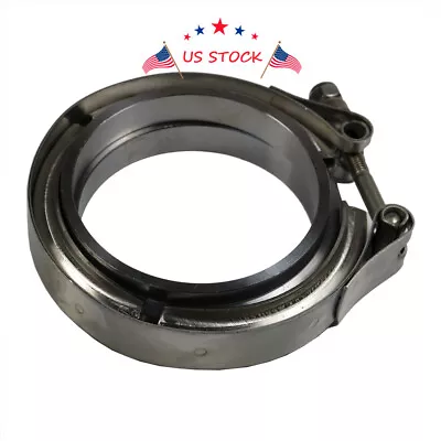 $14.99 • Buy 3'' V-Band STAINLESS STEEL Flange With Clamp Kit For Turbo Exhaust Downpipes USA