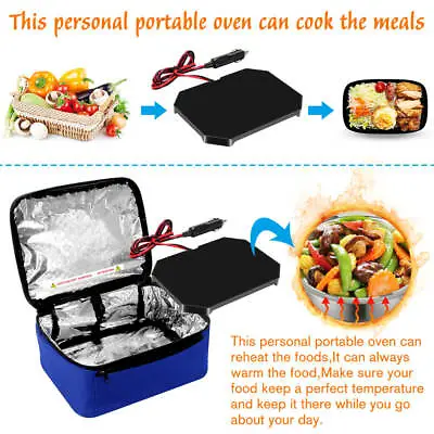 Portable Electric Food Warmer Heating Lunch Box Bag Mini Oven Container For Car • £19.19