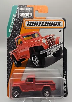 2016 Matchbox MBX Explorers Jeep Willy's 4x4 Red 84/120 • $5.95