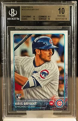 Kris Bryant 2015 Topps 616 Rookie RC BGS PRISTINE 10 Cracked Slab • $5.50