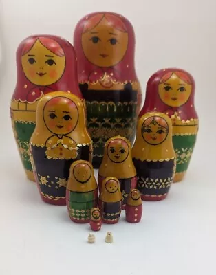 Vintage Hand Painted Matryoshka Doll 12 Level Set USSR Origin Large Size • $124.95