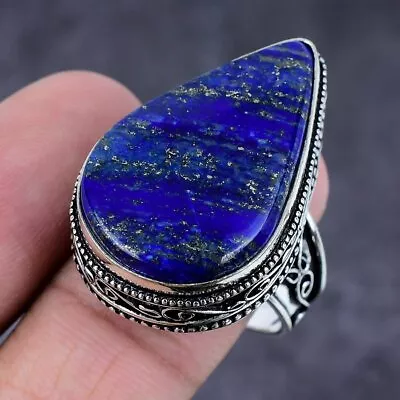 Lapis Lazuli Gemstone Handmade 925 Sterling Silver Jewelry Ring Size 10 J111 • $9.99