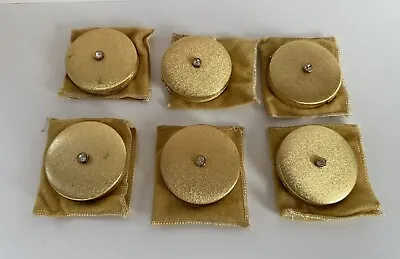 Lot Of 6 Vintage Volupte 50s 60s Rhinestone Gold Press Powder Compact • $99.99