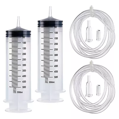 2 Pcs 500ml Large Syringe Plastic Syringe For Liquid With Tubes And Tip Adap... • $41.66