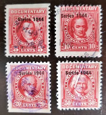 1944 US 5c 10c 20c 50c  Documentary Stamps  Lot#J306  R390 R392 R393 R396 • $3.50