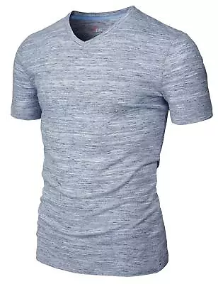 Xpril Mens Casual Slim Fit Heather Cotton Blend V-Neck T-Shirts Short Sleeve • $10.99