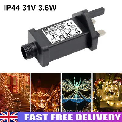 £8.89 • Buy 3.6W Power Supply Adapter Transformer For Christmas LED Fairy Light Lamp IP44 UK