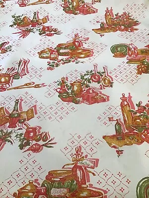 £24.58 • Buy 50s COTTAGECORE GLITTER PINK RED KITCHEN KITSCH DESIGN VINYL WALLPAPER ROLL~30FT