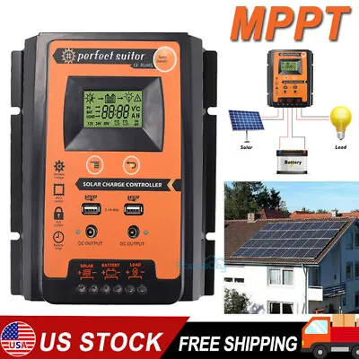 12V 24V 80/100A MPPT Solar Charge Controller Panel Battery Regulator Dual USB • $17.45