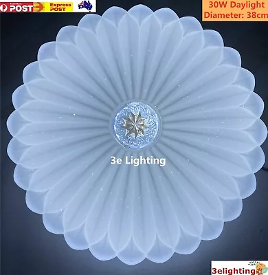 LED Oyster Ceiling Light  Modern Fitting 30W 6500K Daylight Cool White Round • $27.99