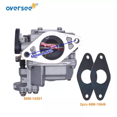 66M-14301-00 11 12 Carburetor &Gasket For Yamaha 4stroke Outboard Motor 15HP F15 • $107.80