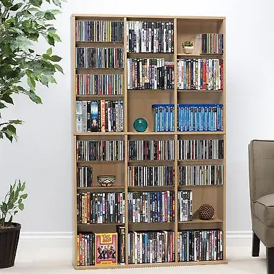 37  X 60 Inches Oskar Adjustable Wood Media Storage Shelf Bookcase • $111.99