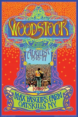 WOODSTOCK - MAX YASGUR'S FARM - CONCERT POSTER - 24x36 MUSIC FESTIVAL 241344 • $11.95