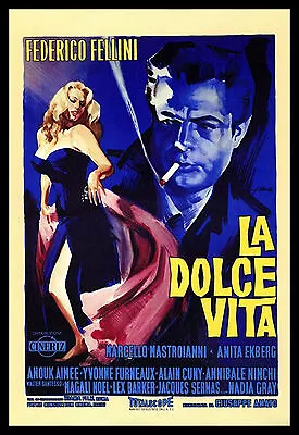 La Dolce Vita Italian Movie Poster Canvas Print Fridge Magnet 6x8 Large • $17.95