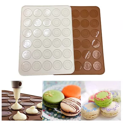 30 Cavity Silicone Pastry Cake Macaron Macaroon Oven Baking Mould Sheet Mat • $7.28