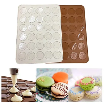 30 Cavity Silicone Pastry Cake Macaron Macaroon Oven Baking Mould Sheet MatB.go • $4.91