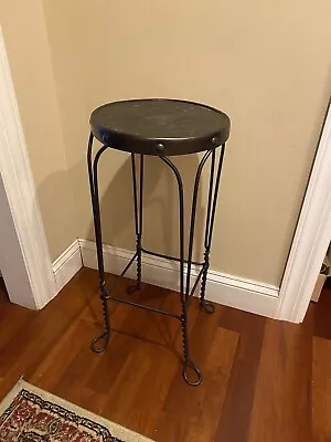 Antique Beautiful 1920s Ice Cream Parlor Tall 30  Stool With Twisted Wire Legs • $75