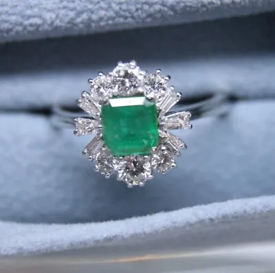 18kt Emerald & Diamonds Vintage Ring VS1-G 0.82 Ct -Very Good Condition. • £770