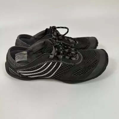 Merrell Pace Glove Black Running Shoes Womens 7.5 Vibram Minimalist Lace Up • $29.99