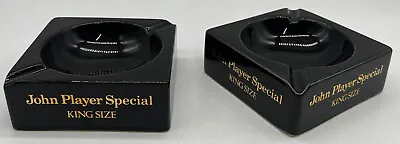 £7.50 • Buy Vintage Pair Of Square Black Ceramic John Player Special King Size Ashtrays