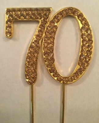 Gold 70th Birthday Cake Topper Decoration 70 Th Seventy Anniversary Golden Uk • £4.89