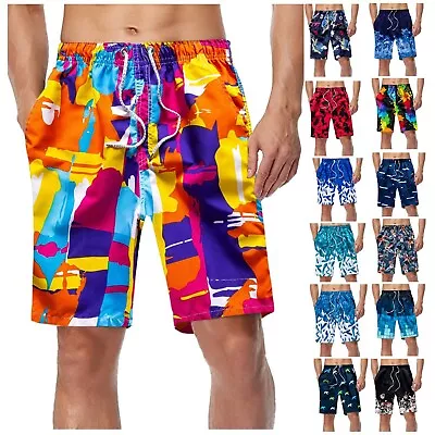 Mens Swimming Board Shorts Swim Surf Trunks Beach Wear Summer Swimwear Quick Dry • £3.59