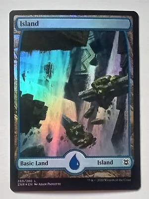 Magic MTG - Island #269 (Full Extended Art Foil) - Zendikar Rising - NM • $1.95