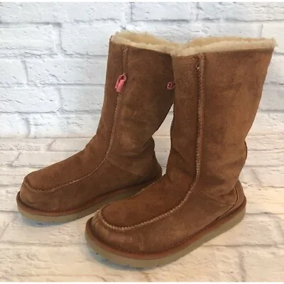 UGG Downtown 5210 Brown Leather Sheepskin Boots Womens 5 / 36 (s1c) • $24.99
