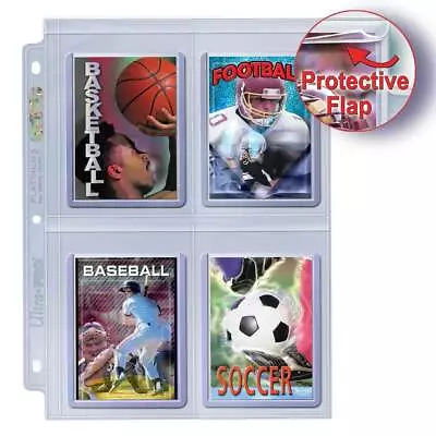 (10 Pages) Ultra Pro Toploader Size 4-Pocket Secure Page For Trading Card Albums • $10.99