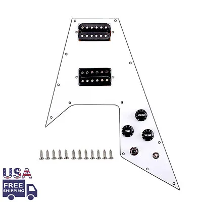Flying V Style Electric Guitar Pickguard Humbucker Pickup Loaded Prewired 3 Ply • $36.71