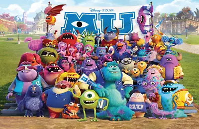 Monsters University MU Mike Wazowski James Sullivan Sully Group Poster Print • $19.49