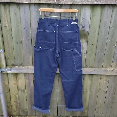 Vintage 70's Sears Blue Carpenter Jeans Sz 28x33 Union Made In USA Perma Prest • $36.99