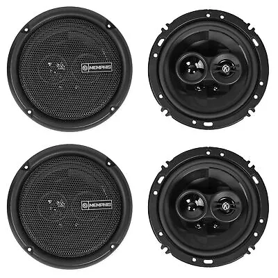 (4) Memphis Audio PRX603 6.5  100w 3-Way Car Speakers W/PEI Dome Pivot Tweeters • $149.90