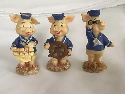 Vintage 3 Little Pigs Figurines Dressed In Sailor Outfits • $8.54