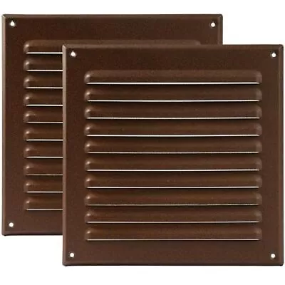 - 8  X 8  Inch - Pack Of 2 - Brown - Metal Vent Cover - Square Soffit Air Ven... • $48.38