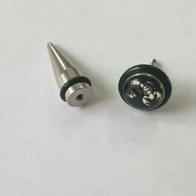 Unique Fake Ear Plug Screw Cheater Flesh Tunnel Scorpio Star Heart Men Women UK • £1.89