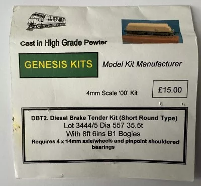 Genesis Kits DBT2 Diesel Brake Tender Kit (short Round Type)- Spares Or Repairs  • £0.99