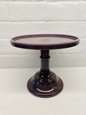 Mosser Glass Pedestal Cake Plate Stand 6” Purple Eggplant • $45