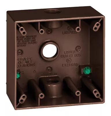 Sigma Electric 14350BR Metal Bronze 2-Gang Weatherproof Outlet Box 1/2 In. • $15.68