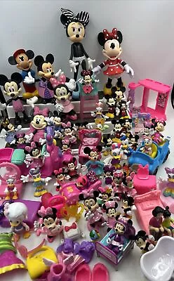 Disney Figures Lot Mickey Minnie Mouse Donald Daisy Duck Furniture Accessories + • $19.96